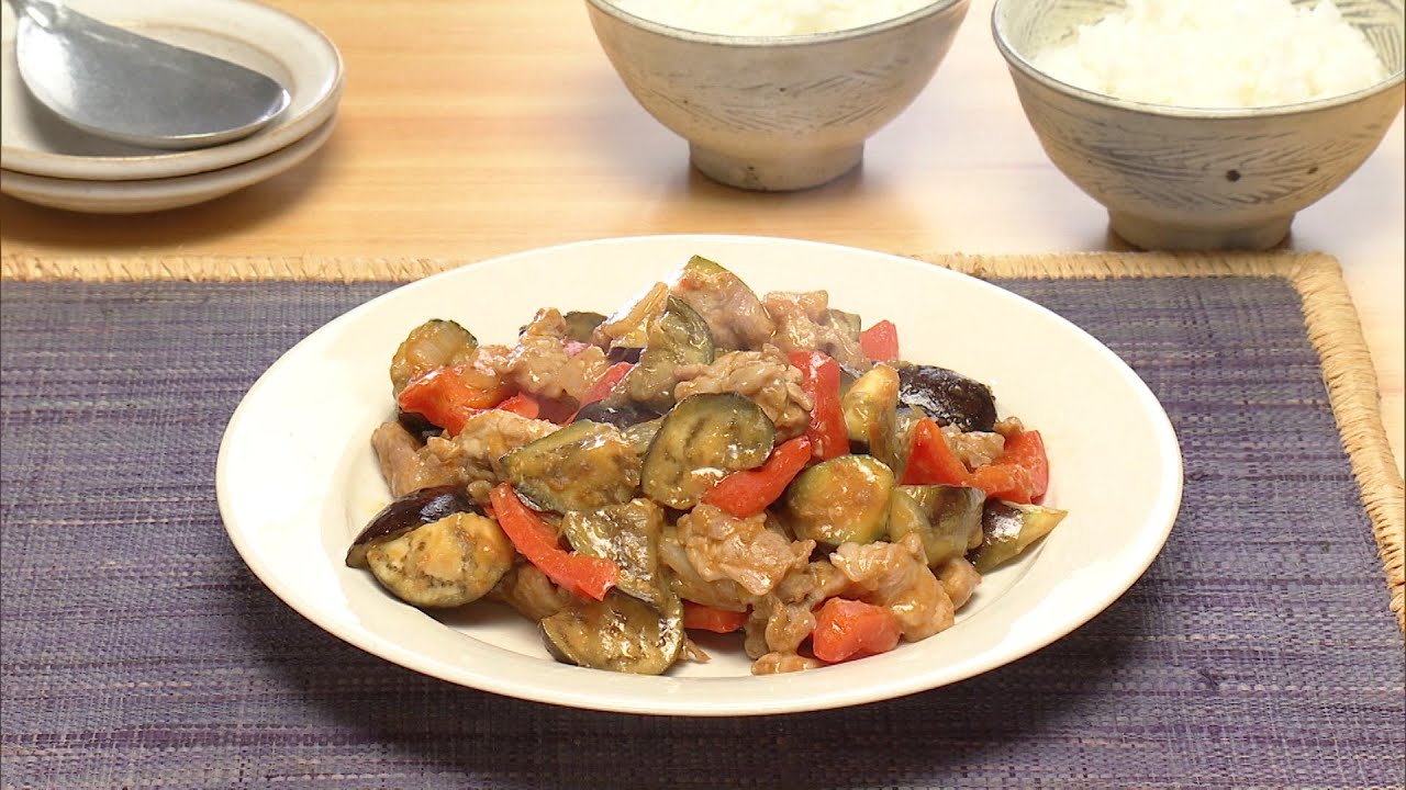 【3分クッキング公式】なすと豚肉の辛みそ炒め