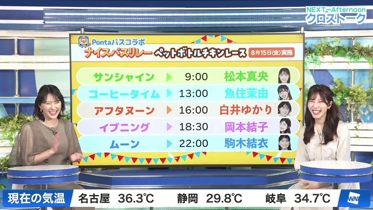 【魚住茉由】【白井ゆかり】クロストーク（250815 ウェザーニュースlive CoffeeTime　→　ウェザーニュースlive Afternoon）
