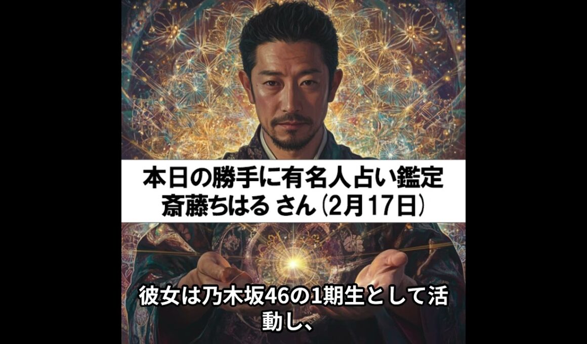 勝手に有名人占い鑑定！（2月17日生まれ、斎藤ちはるさん）