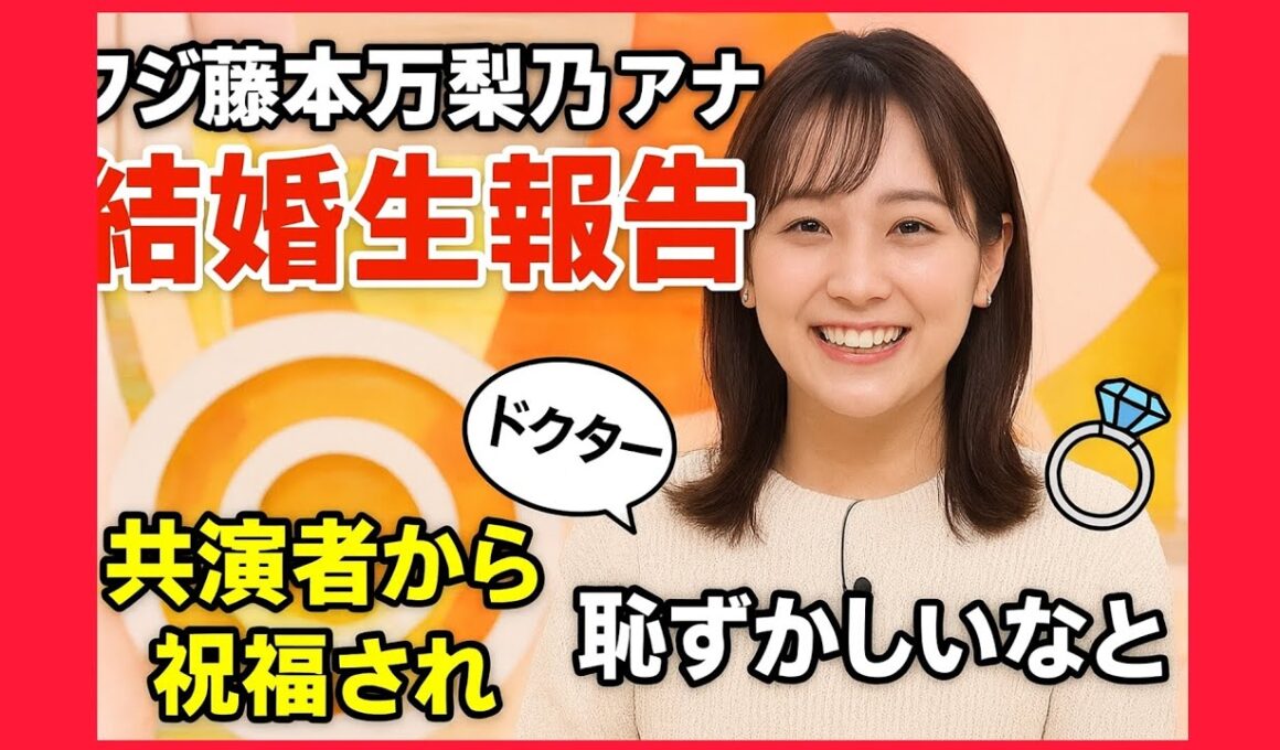 フジ藤本万梨乃アナ「めざましテレビ」で生結婚報告✨お相手はドクター💍