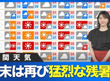 【週間天気】週末は再び猛烈な残暑に　北日本は周期的に強雨や雷