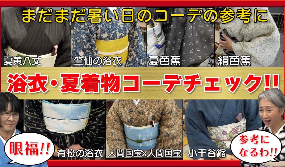 【眼福】浴衣・夏着物コーデチェック‼️まだまだ暑い日のコーデの参考に‼️18着一気に見せます‼️