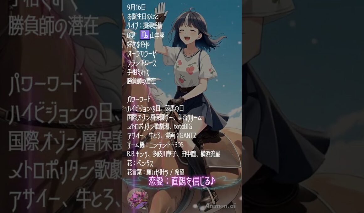 【9月16日】占術的に追い風のある時の主役！#今日の占い