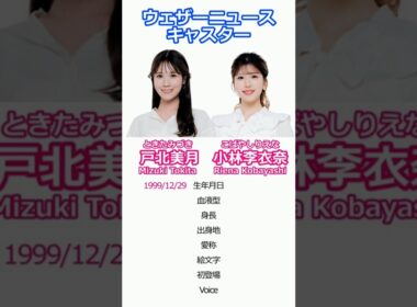 【戸北美月・小林李衣奈】初心者必見！ウェザーニュースキャスター紹介！美人すぎるお天気キャスターみーちゃんとりーちゃん【ウェザーニュースLiVE切り抜き】 #かわいい
