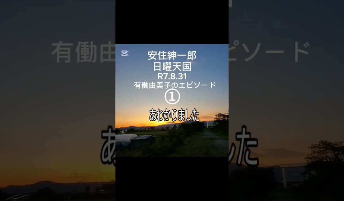 【1/3】安住紳一郎 日曜日 有働由美子のエピソード R7.8.31 #ラジオ