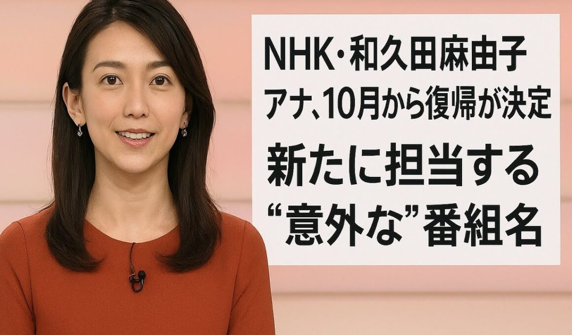 【独自】NHK・和久田麻由子アナ、10月から復帰が決定　新たに担当する“意外な”番組名