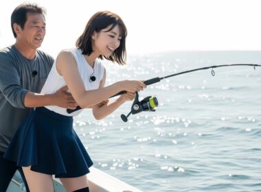 魚釣りロケに来たらどさくさに紛れて漁師さんが.../Japanese Pantyhose Girls