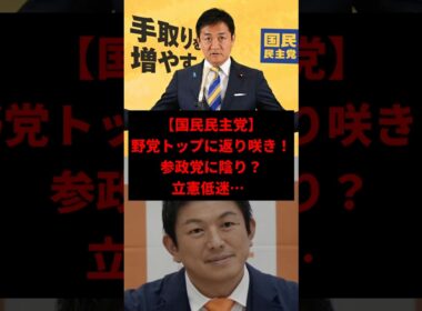 【波紋】国民民主トップ返り咲き！参政党に陰り？立憲低迷に批判殺到　#shorts