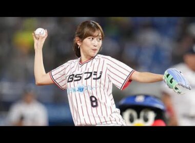 白ショーパンで豪快足上げ　ポニテになった美人アナに興奮…神宮熱狂のゆるふわ投球