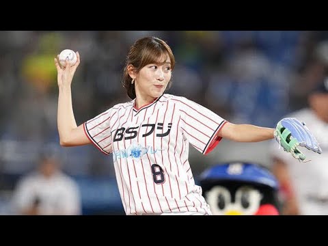 白ショーパンで豪快足上げ　ポニテになった美人アナに興奮…神宮熱狂のゆるふわ投球