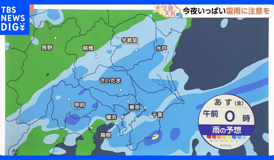 【9月19日 関東の天気】今夜 もう一度雷雨｜TBS NEWS DIG