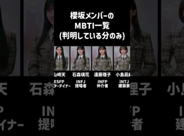 櫻坂メンバーのMBTI一覧 #櫻坂46 #乃木坂46  #日向坂46 #坂道グループ  #MBTI