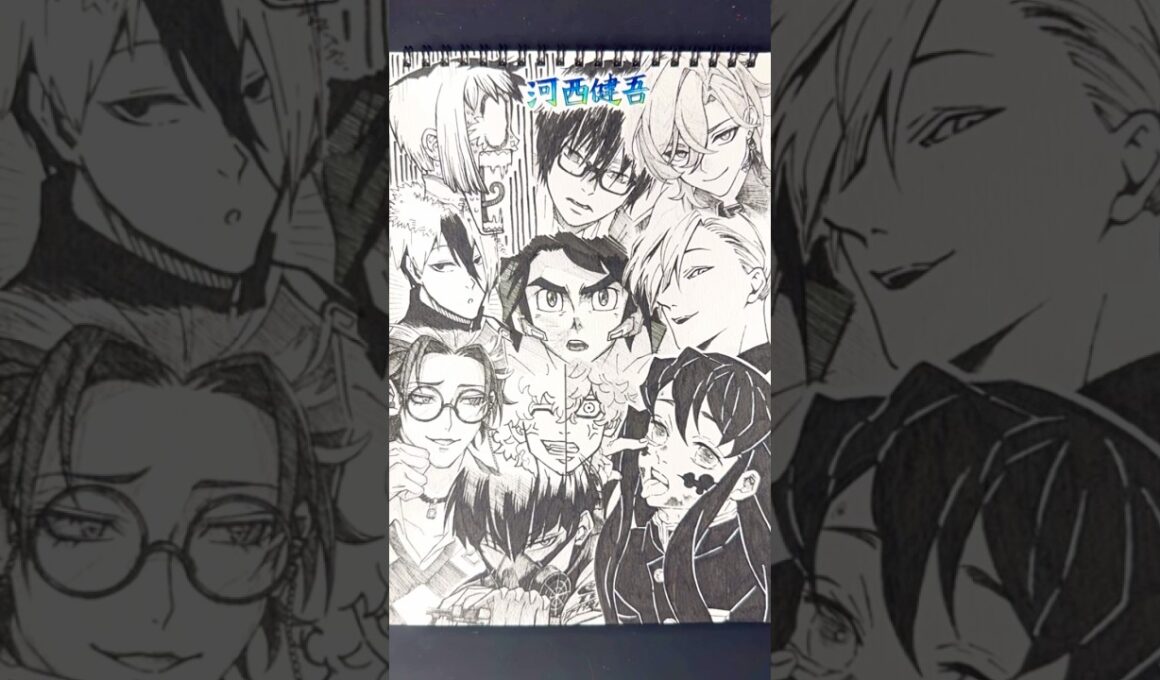 Drawing characters!!🔥(CV: 河西健吾)  #河西健吾 #声優 #一発描き