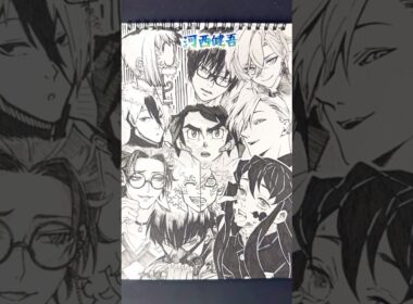 Drawing characters!!🔥(CV: 河西健吾)  #河西健吾 #声優 #一発描き