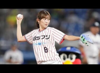 白ショーパンで豪快足上げ　ポニテになった美人アナに興奮…神宮熱狂のゆるふわ投球