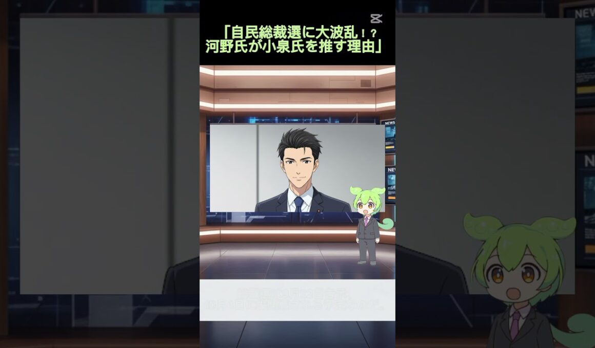 自民党の未来は小泉進次郎？河野太郎が支持を表明#自民党総裁選 #河野太郎 #小泉進次郎 #政治ニュース #時事解説 #ニュース解説 #ずんだもんニュース #ショートビデオ #総選挙 #国会