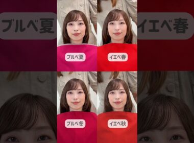 ＼どの色が似合ってる？🤔／ #Shorts #パーソナルカラー診断 #パーソナルカラー