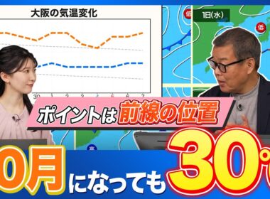 10月になってもまだ30℃　来週も昼間は暑いくらいに