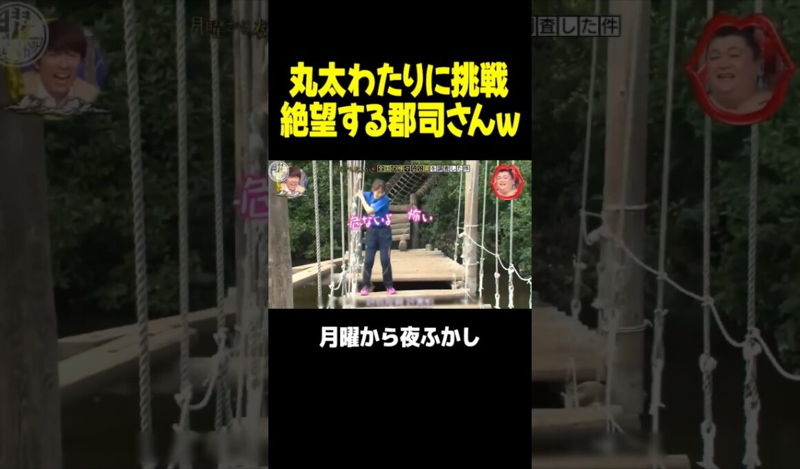 丸太わたりに挑戦して絶望する郡司さんｗｗｗ #月曜から夜ふかし #マツコ #村上信五
