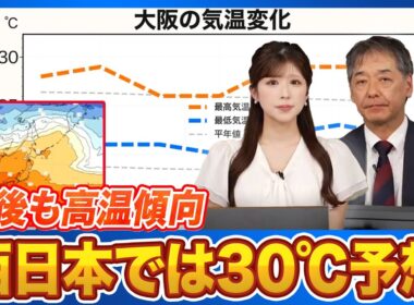 来週にかけても高温傾向が続く 西日本では30℃予想も