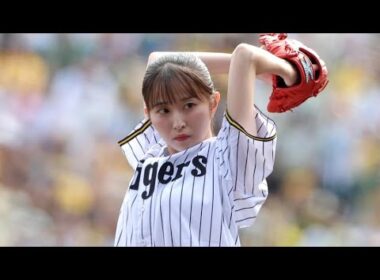 ショーパン美女アナが「可愛くて素晴らしい」　ポニテふわり→脚跳ね上げ投球にお茶の間歓喜
