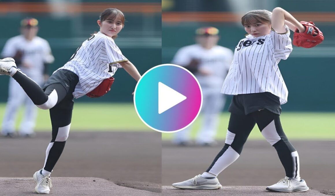 阪神 始球式 佐藤佳奈アナ 豪快ワインドアップ 胸を張る迫力投球 | 始球式 佐藤佳奈 アナウンサー | 阪神タイガース 甲子園 始球式 2025 豪快投球＆ワンバウンド