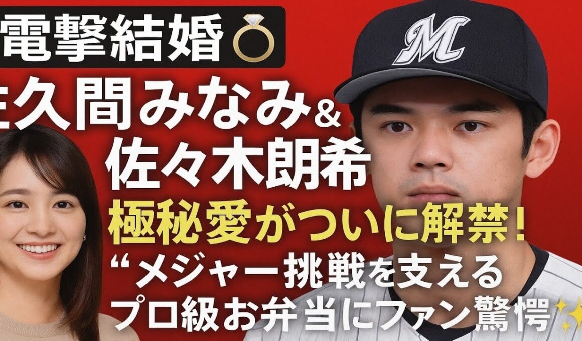 【電撃結婚💍】佐久間みなみ＆佐々木朗希⚾️極秘愛がついに解禁！“メジャー挑戦”を支えるプロ級お弁当にファン驚愕😲✨