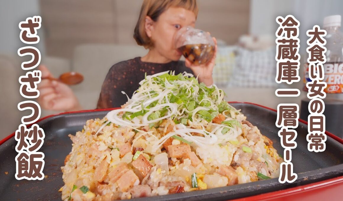 【大食い女の日常】冷蔵庫一掃。お腹が減ったのにご飯がないからかき集めて作った無もなきご飯【VLOG】【モッパン】