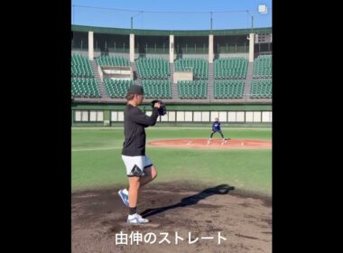 山本由伸のストレートは銃声が鳴ります　#山本由伸　#ドジャース　#自主トレ