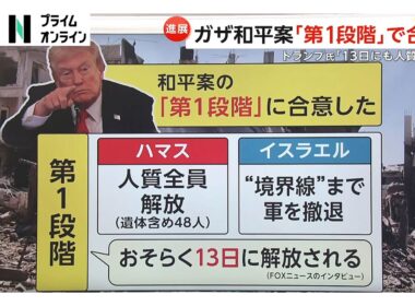 ノーベル平和賞発表“前日”にトランプ大統領がガザ和平交渉「第1段階」合意を発表…「先行きに明るい見通し持てない」柳澤秀夫氏