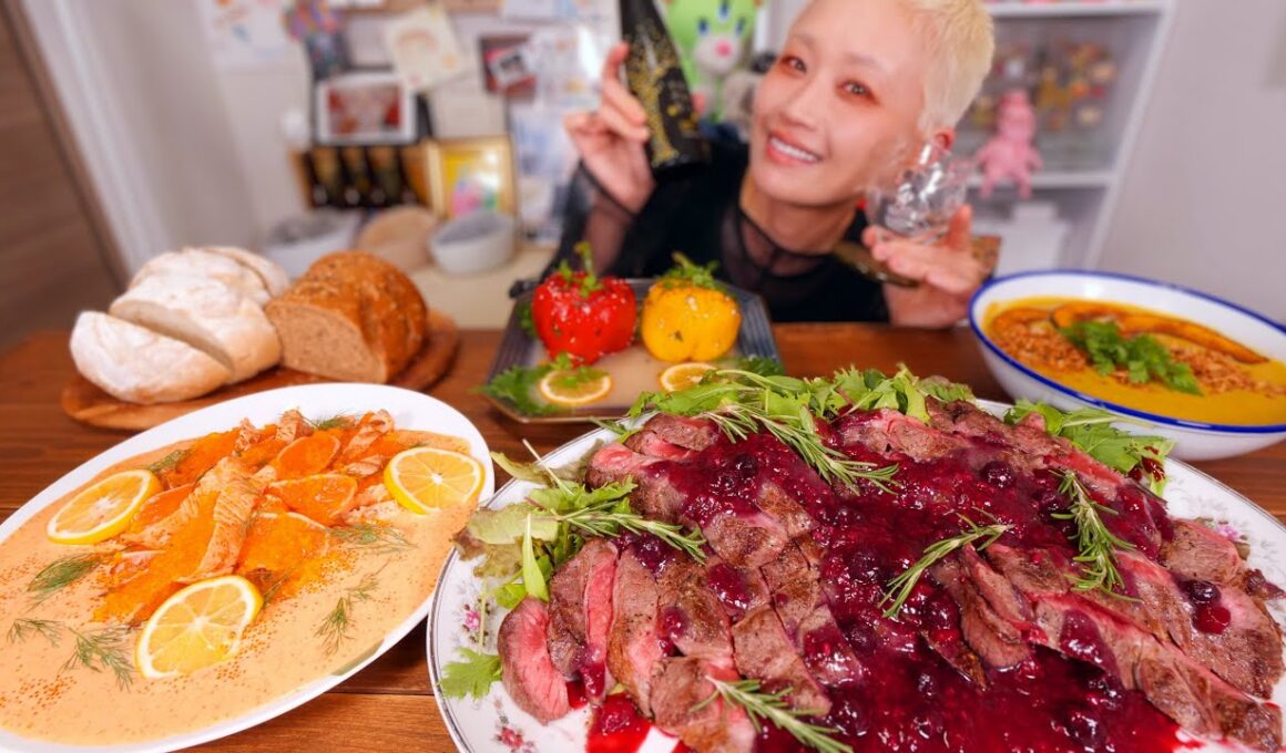 【大食い】ハロウィン2025！滴るステーキ・濃厚ポタージュ・サーモンサラダ！絶対外さないメニューで固めてみました。 バズカットになって初めての動画なので金髪いがぐりです【モッパン】【MUKBANG】