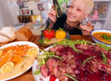 【大食い】ハロウィン2025！滴るステーキ・濃厚ポタージュ・サーモンサラダ！絶対外さないメニューで固めてみました。 バズカットになって初めての動画なので金髪いがぐりです【モッパン】【MUKBANG】