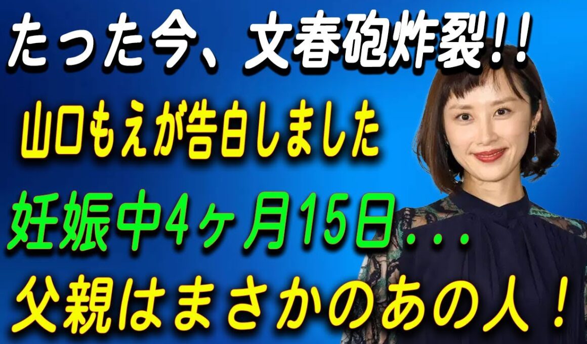 たった今、文春砲炸裂!!山口もえが告白しました妊娠中4ヶ月15日...父親はまさかのあの人！？