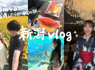 【3泊4日vlog】初めての新潟旅行が楽しすぎて延泊確定。大人の夏休み、最高すぎた。