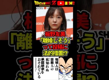 【板野友美】「離婚しそう」投稿に法的措置を検討!!#ドラゴンボール #shorts #板野友美