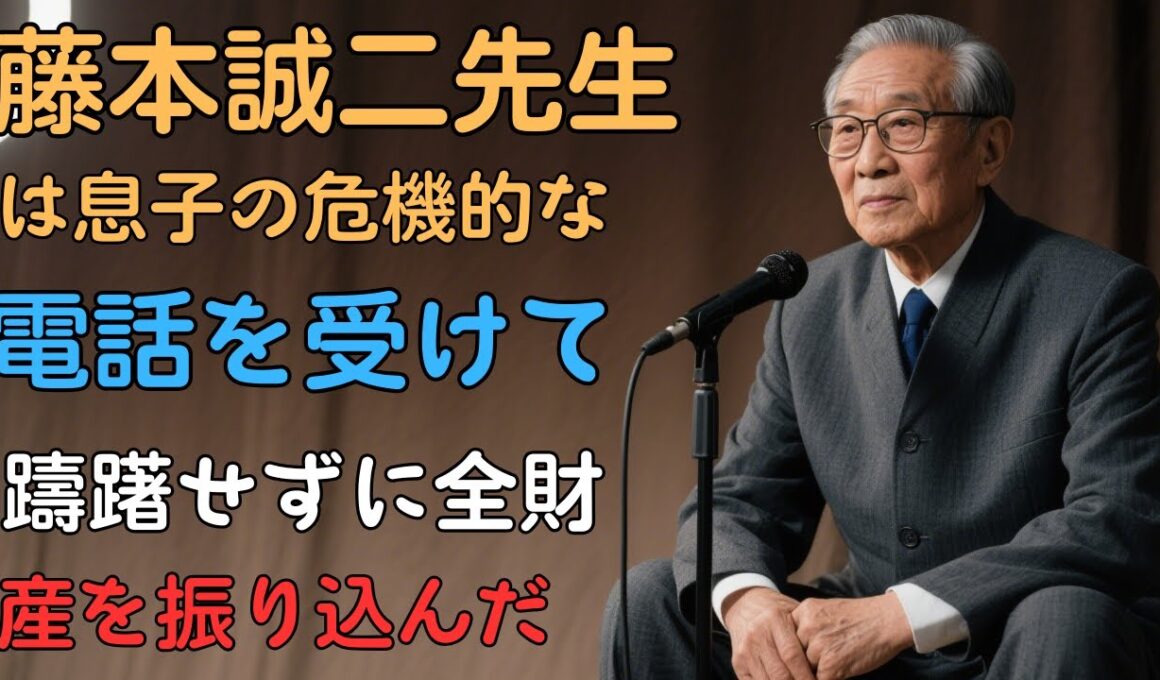 【🩵🩵🩵老年物語】藤本誠二先生は息子の危機的な電話を受けて、躊躇せずに全財産を振り込んだ。