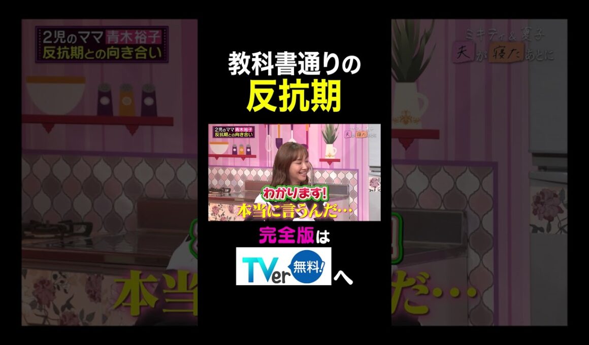 【夫が寝たあとに】教科書通りの反抗期 #夫が寝たあとに #藤本美貴 #ミキティ #横澤夏子#青木裕子 #shorts