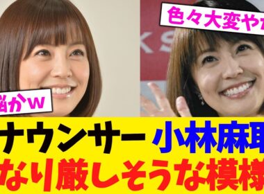 アナウンサー 小林麻耶,かなり厳しそうな模様ｗ【2chまとめ】【2chスレ】【5chスレ】