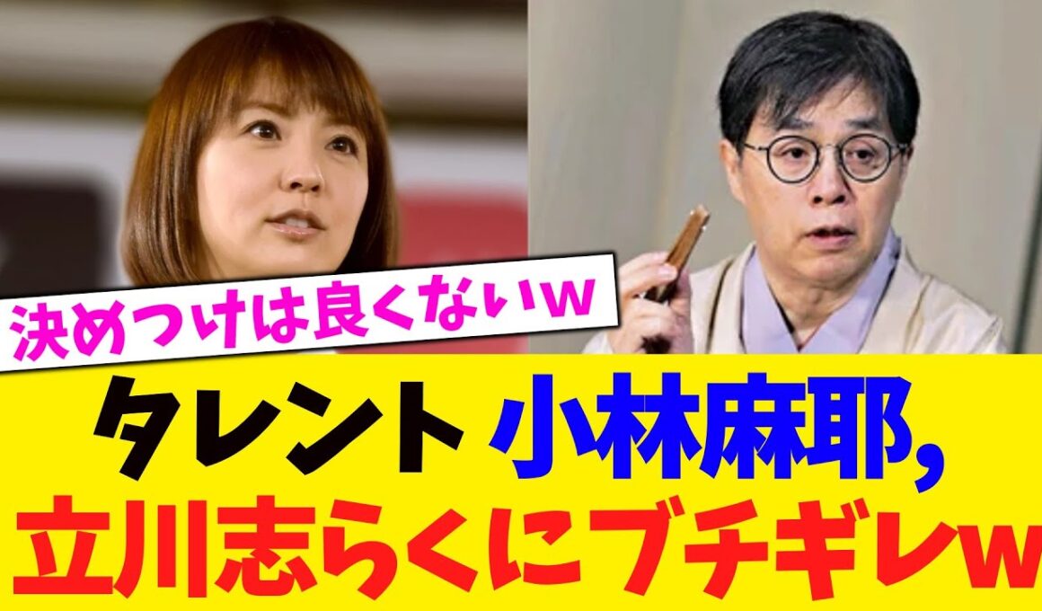 タレント 小林麻耶, 立川志らくにブチギレw【2chまとめ】【2chスレ】【5chスレ】