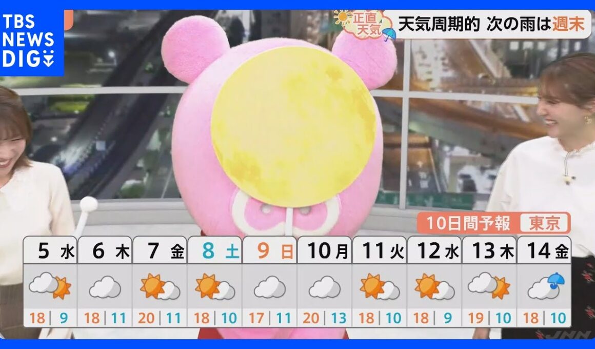 【11月5日 関東の天気】雲が優勢に｜TBS NEWS DIG