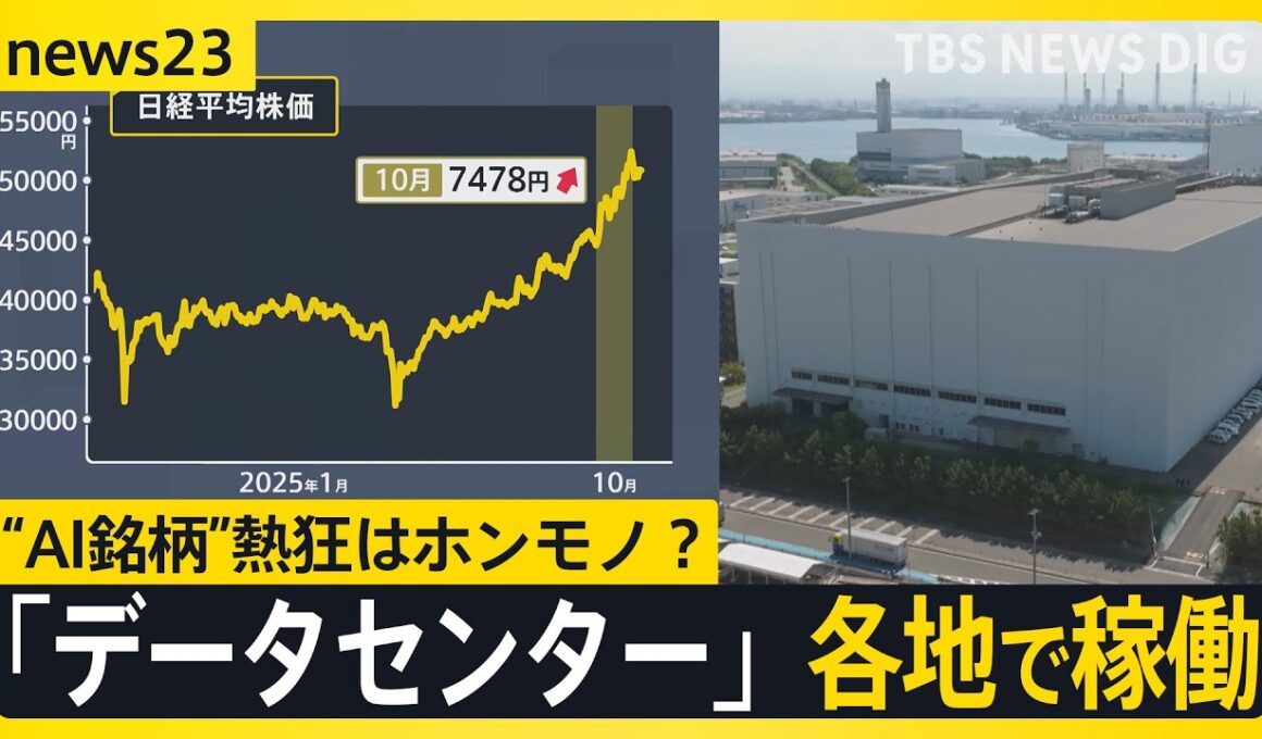 【日経平均株価】“AI銘柄”たった数社で乱高下…熱狂はホンモノ？　AIのカギ「データセンター」各地で稼働も【news23】｜TBS NEWS DIG