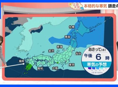 【11月18日 関東の天気】本格的な寒気師走の寒さに　乾いた北風吹き抜ける｜TBS NEWS DIG