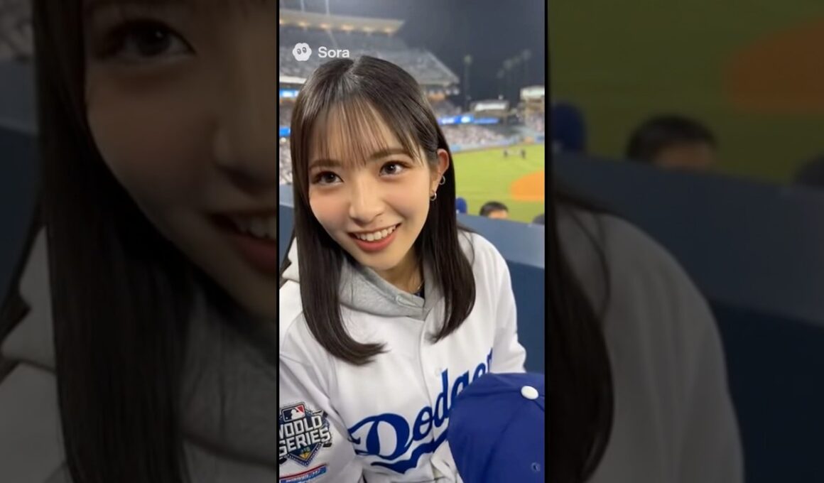 ワールドシリーズ観に行ったら隣の席が日本人の女の子だった🇯🇵#大谷翔平 #ドジャース #ワールドシリーズ #MLB #野球女子
