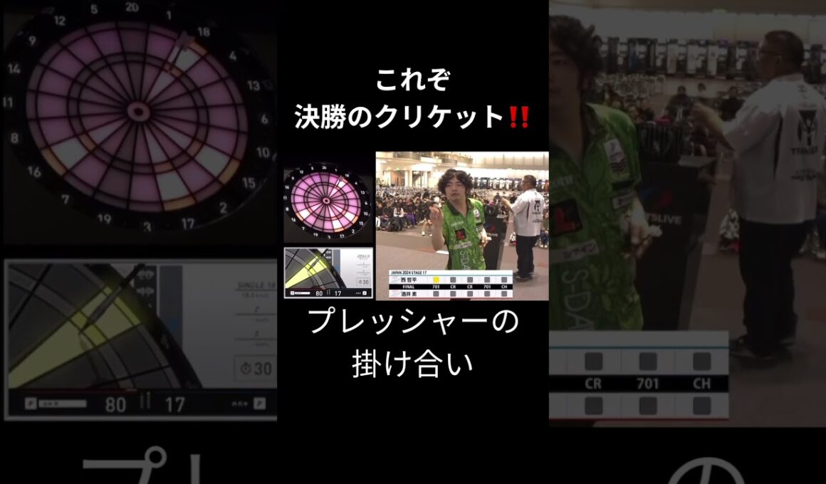 2025/2/22に開催された『SOFT DARTS PROFESSIONAL TOUR JAPAN』のステージ17、酒井プロVS西プロの一戦。第２レグのシーン。 #ダーツ #ダーツプロ #JAPAN