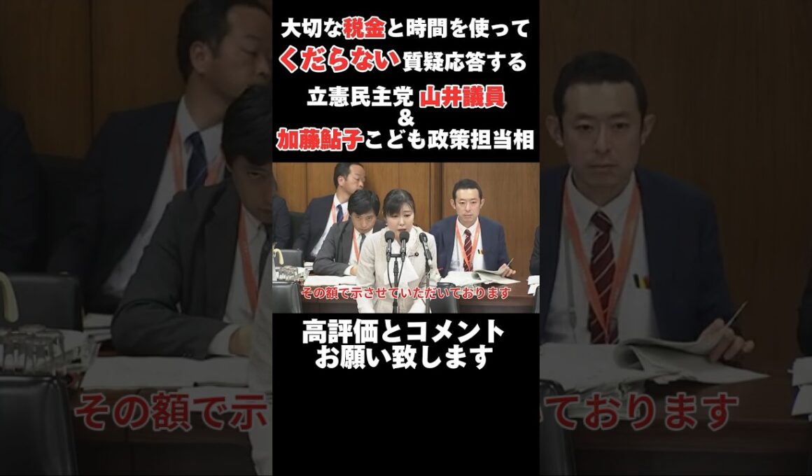 【加藤鮎子大臣】ポンコツ「こども政策担当相」と同じ穴のムジナ立憲民主党山井議員　#加藤鮎子 #自民党 #政治 #切り抜き #youtube #shorts