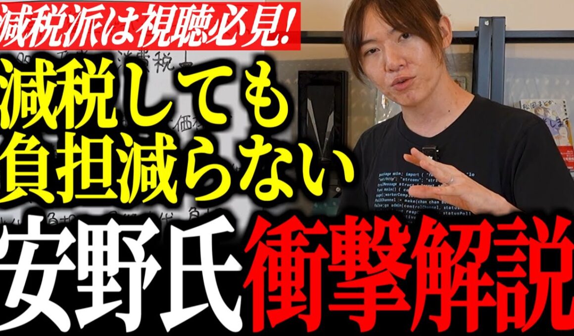【衝撃の真実】消費税減税が逆効果!?安野氏が語る“知られざる落とし穴”