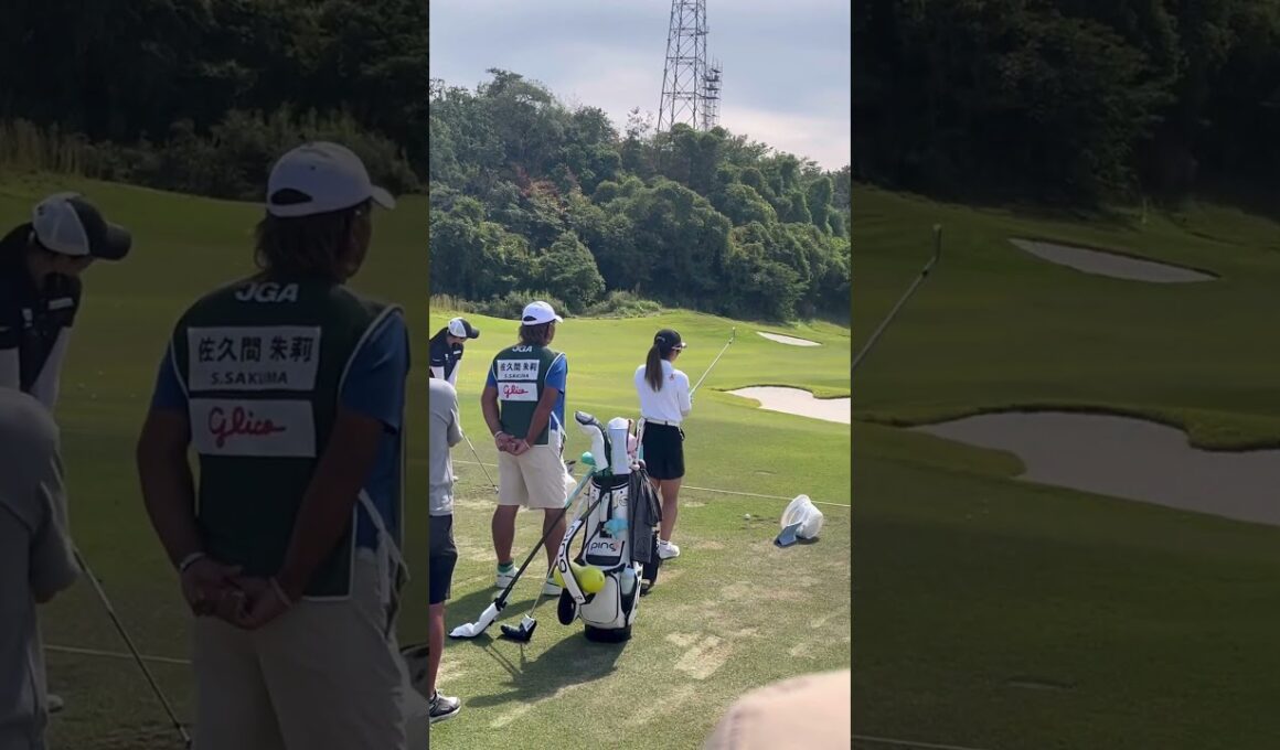 ドライビングレンジに不動さん登場！女子は華やか🎶#日本女子オープンゴルフ選手権🏌️‍♀️