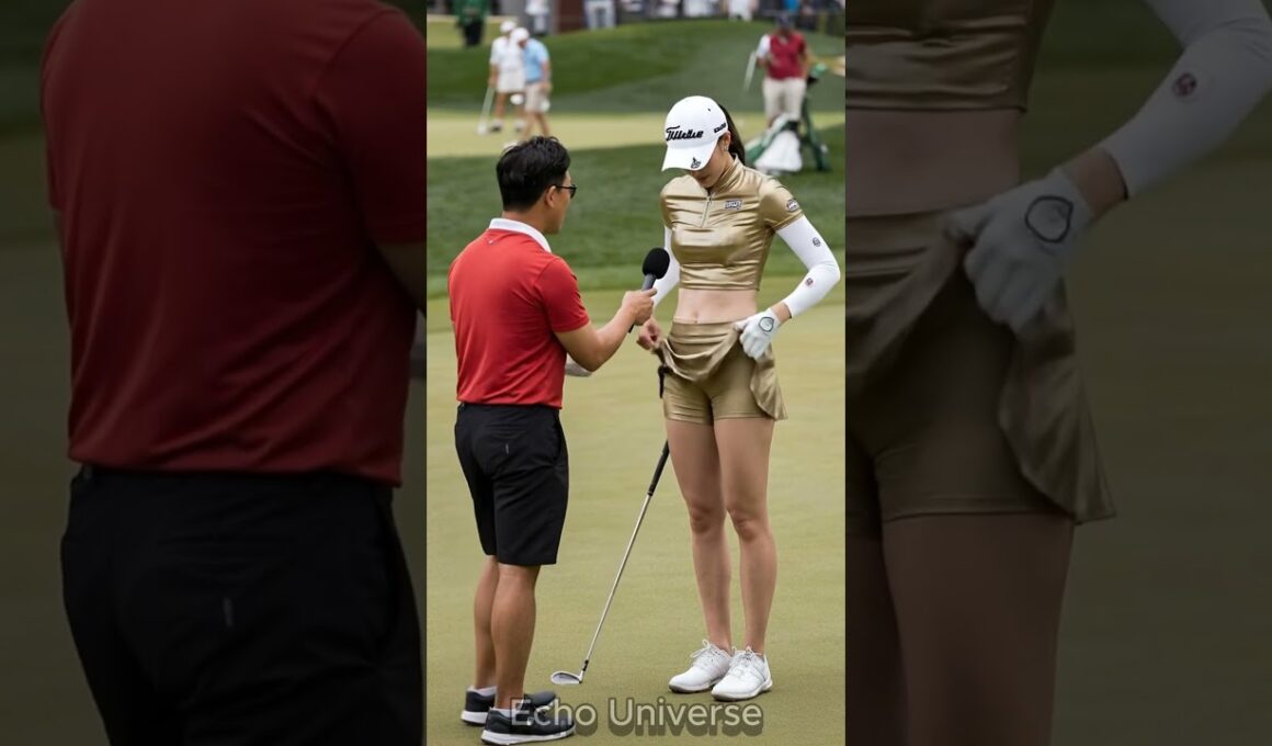 生中継で起きた！長身ゴルファーの予想外のリアクション✨#ゴルフ #golf #pgaティーチングプロ #short #tallwomen #sports