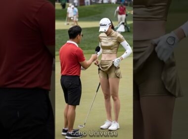 生中継で起きた！長身ゴルファーの予想外のリアクション✨#ゴルフ #golf #pgaティーチングプロ #short #tallwomen #sports