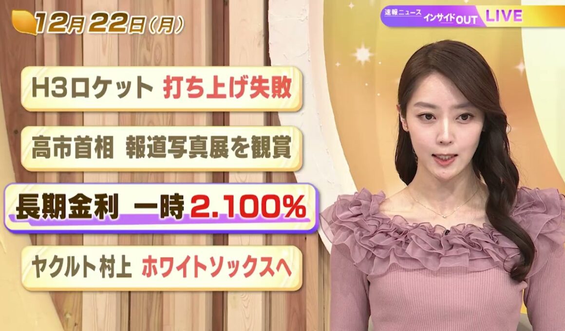 【今日のニュース12月22日】「H3ロケット打ち上げ失敗」「高市首相 報道写真展を鑑賞」「長期金利 一時2.100%」「ヤクルト村上 ホワイトソックスへ」 BS11